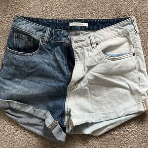 Multi-colored jean shorts